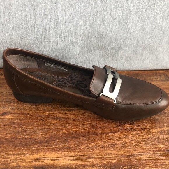 Born Shoes Women's Size 6 M/W Brown Horsebit Leather‎ Loafers Slip On Shoes - Picture 7 of 11